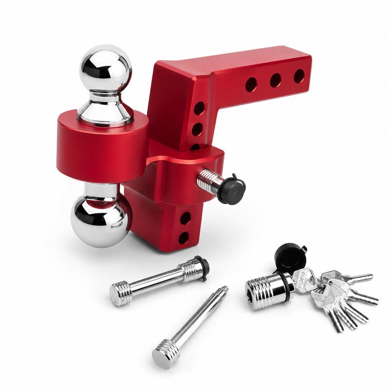 Vypart Dual Ball Adjustable Aluminum Towing Hitch Fits 2"x2" Trailer Receiver for RV &amp; Farm Use
