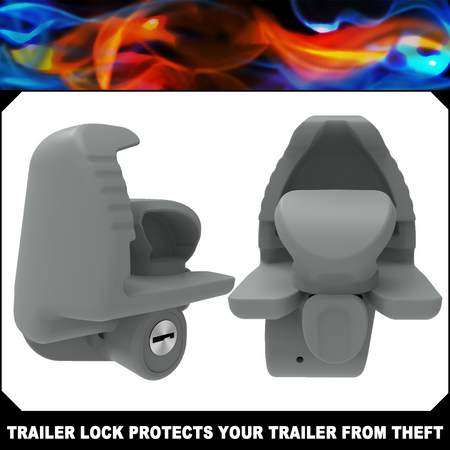 Vypart grey universal trailer hitch lock for 1-7/8 in, 2 in, 2-5/16 in couplers - safe and broken crime resistant