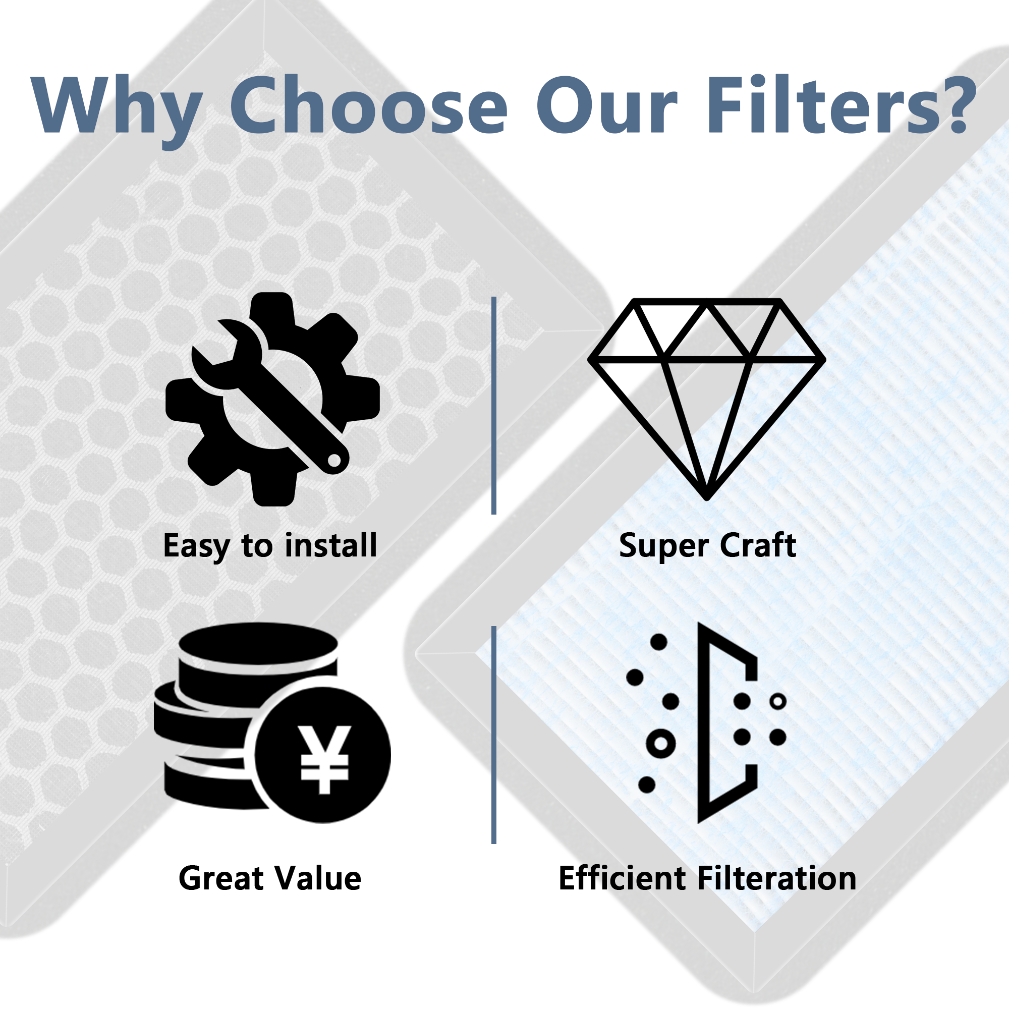 Vypart cabin air filter with activated carbon - quick and easy install, perfect fit for Tesla Model 3/Y 2016-2024, keeps air fresh and clean