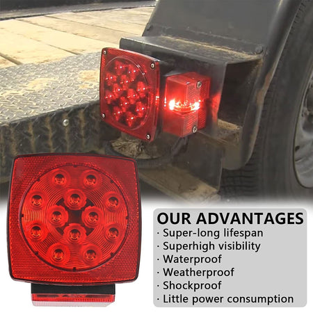 Vypart Trailer Lights, LED Waterproof Tow Lighting Kit with Wiring Harness for Boat Truck Camper RV Snowmobile Caravan