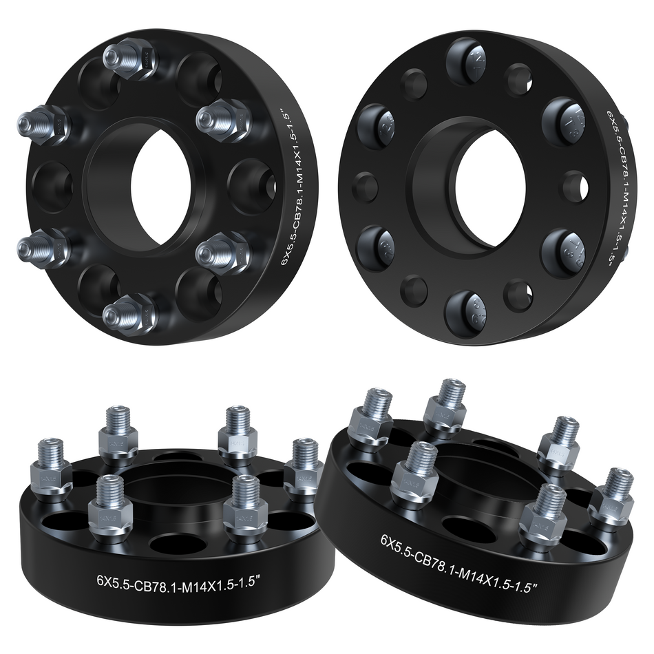 Vypart 1.5" 6x5.5 Wheel Spacers Compatible M14x1.5 Studs 6x139.7 Center Bore for 6 Lug Fit for GMC Sierra 1500 Yukon XL 1500 4PCS