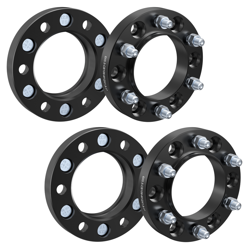 Vypart 1" 6x5.5 Wheel Spacers Compatible M12x1.5 Studs 6x139.7 Center Bore for 6 Lug Fit for 2002-2023 GX460 GX470 4PCS