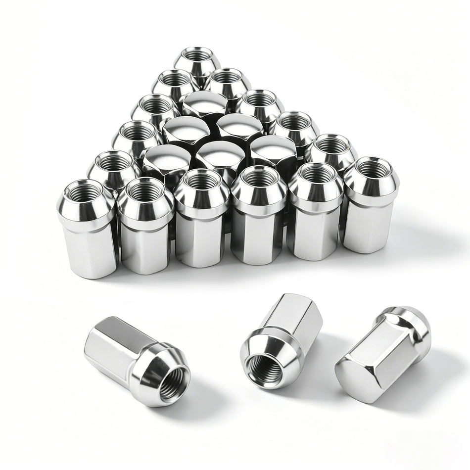 Vypart Wheel Lug Nuts Chrome M14 X 1.5 Chrome Wheel Lug Nuts for Silverado、Tahoe、GMC Sierra、Suburban、Colorado 24 Pcs
