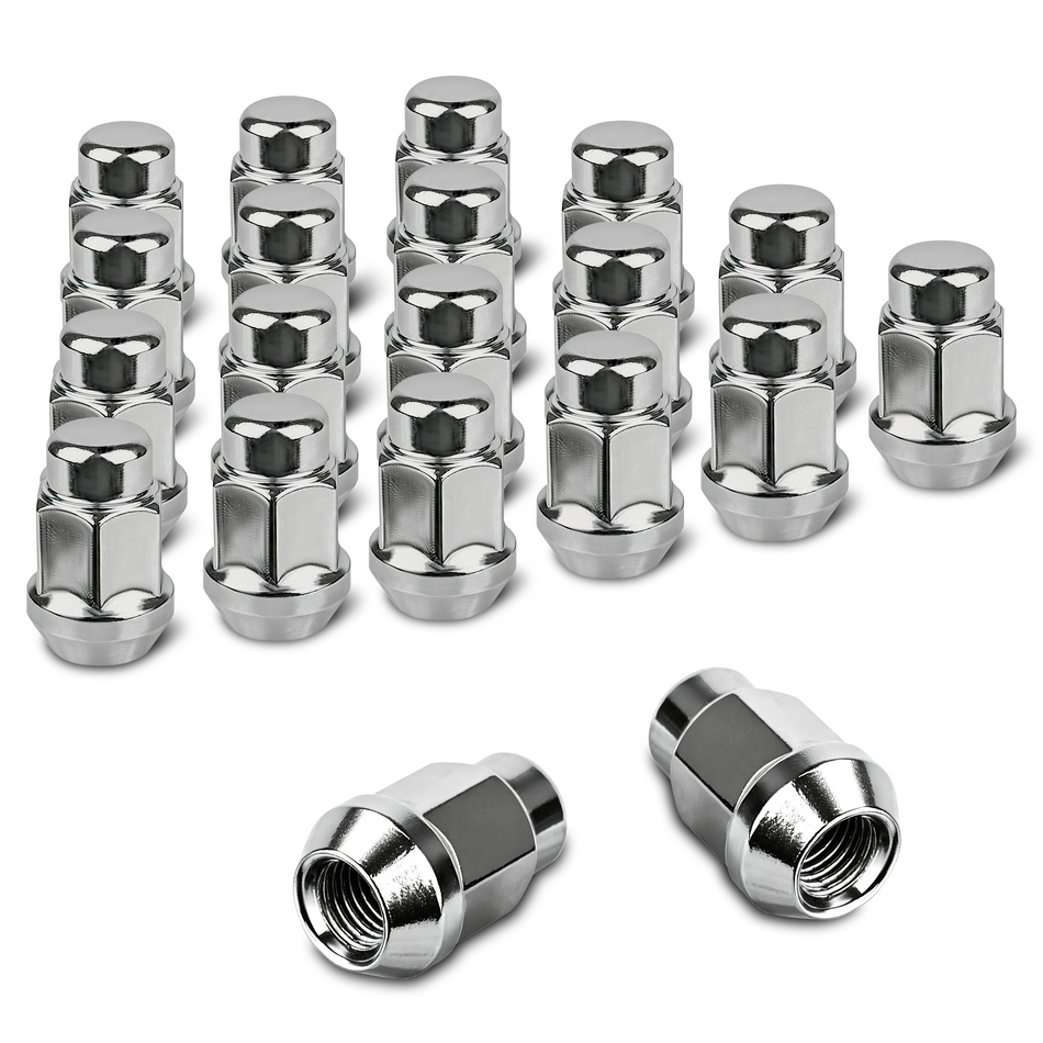 Vypart M12 X 1.5 Wheel Lug Nuts, 20 Pcs Chrome Closed End Bulge Acorn Lug Nut, Cone Seat,3/4" 19 mm Hex.