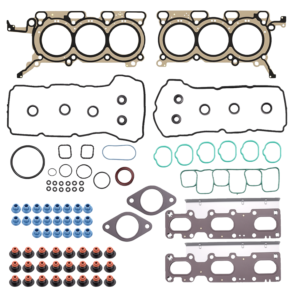 Vypart HGS4213 Cylinder Head Gasket Set for 2011-2019 Ford Explorer Edge Flex Taurus Police Interceptor 3.5L V6 | Intake & Exhaust Manifold Gaskets | Silicone & Steel Rubber Seals Kit B2B