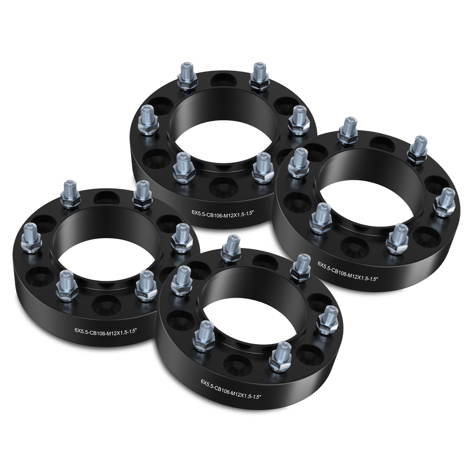 Vypart 1.5" 6x5.5 Wheel Spacers Compatible M12x1.5 Studs 6x139.7 Center Bore for 6 Lug Fit for 1996-2022 Toyota Lexus Models 4PCS