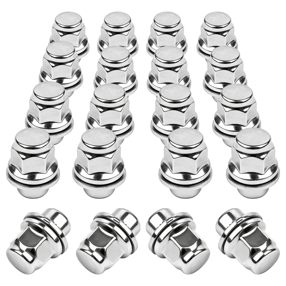 Vypart M12 X 1.5 Chrome Lug Nuts Closed End Mag Lug Nuts with 13/16" (21mm) Hex Compatible with Toyota Camry/Corolla/Tacoma Lexus，20 Pcs