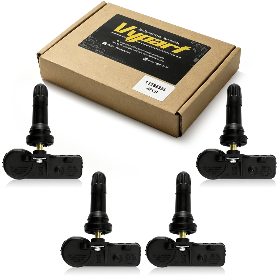 Vypart TPMS Sensor GM, 315 Mhz Tire Pressure Monitoring System Sensor Compatible for Chevy,Replace#13598771,4 Pcs
