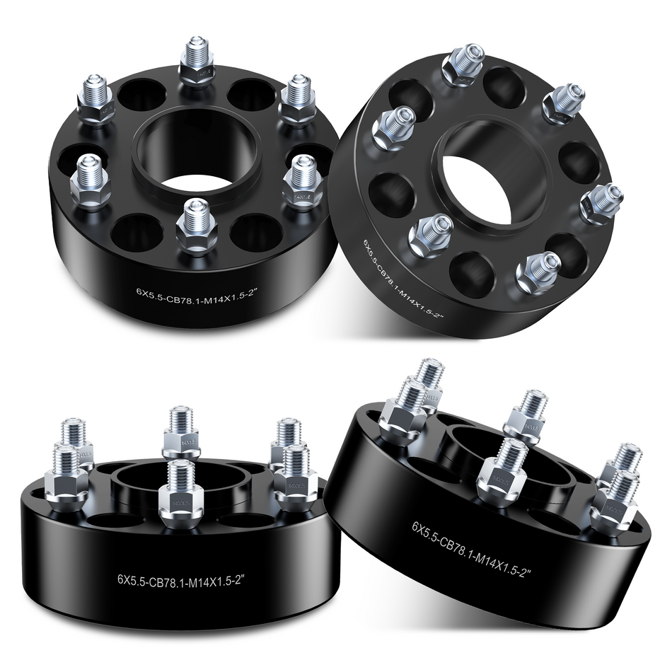 Vypart 2" 6x5.5 Wheel Spacers Compatible M14x1.5 Studs 6x139.7 Center Bore for 6 Lug Fit for 1999-2014 Cadillac Escalade 4PCS