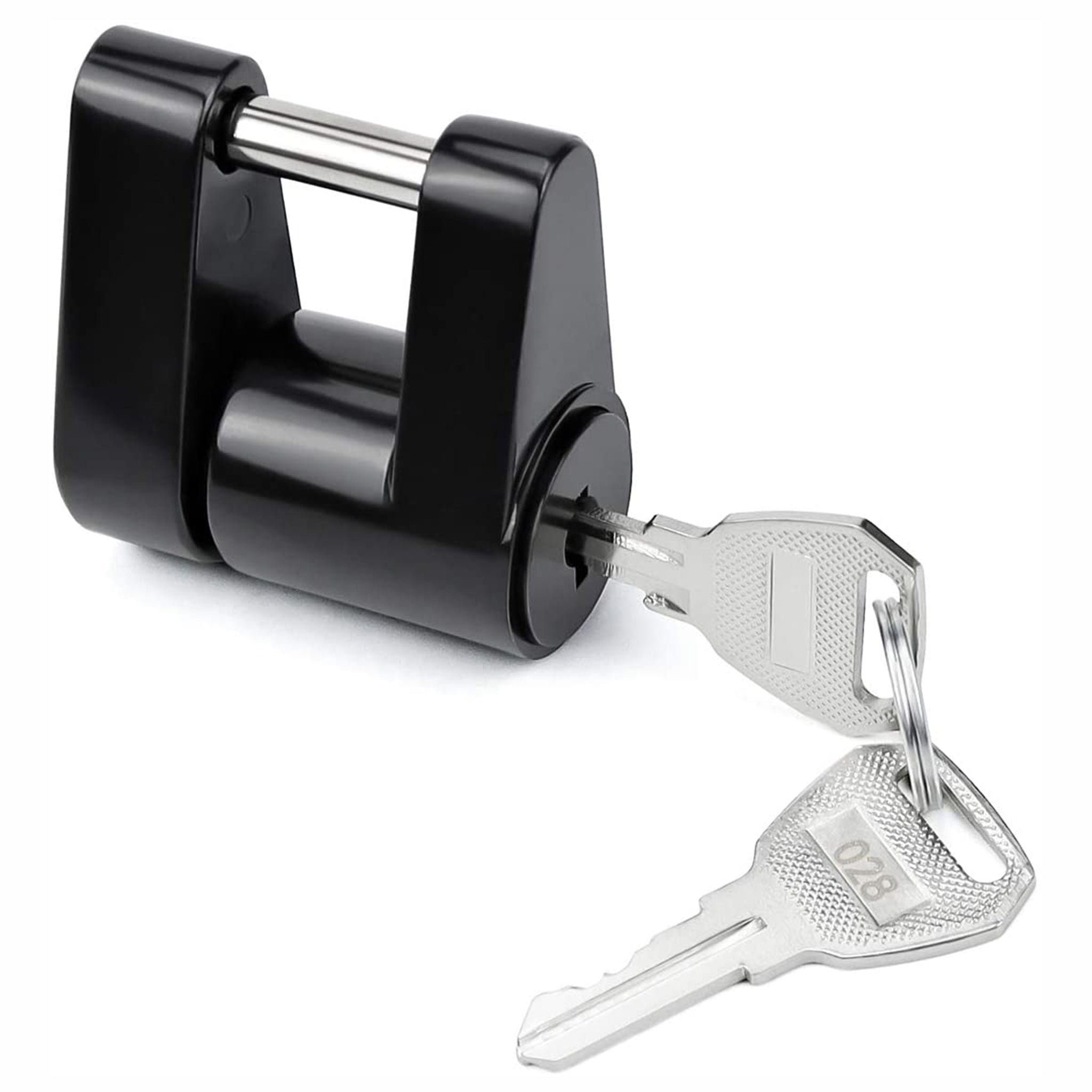 Vypart 1 Piece Of Black Latch Type Trailer Hitch Coupler Lock,1/4 Inch Pin Diameter, Knob Controller, Maximum 3/4 Inch Span