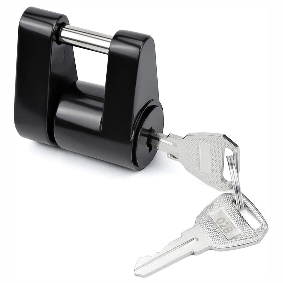 Vypart 1 Piece Of Black Latch Type Trailer Hitch Coupler Lock,1/4 Inch Pin Diameter, Knob Controller, Maximum 3/4 Inch Span