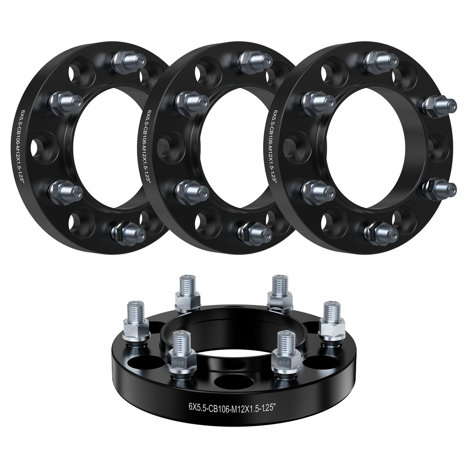 Vypart 1.25" 6x5.5 Wheel Spacers  Compatible M12x1.5 Studs 6x139.7 Center Bore for 6 Lug Fit for 1995-2023 Tacoma  4PCS