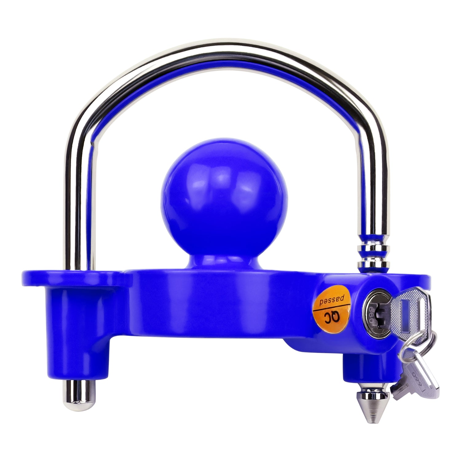 Vypart Blue Trailer Lock Universal Coupler Ball Lock Fits 1-7/8", 2", and 2-5/16" Couplers, Boat Camper Accessories