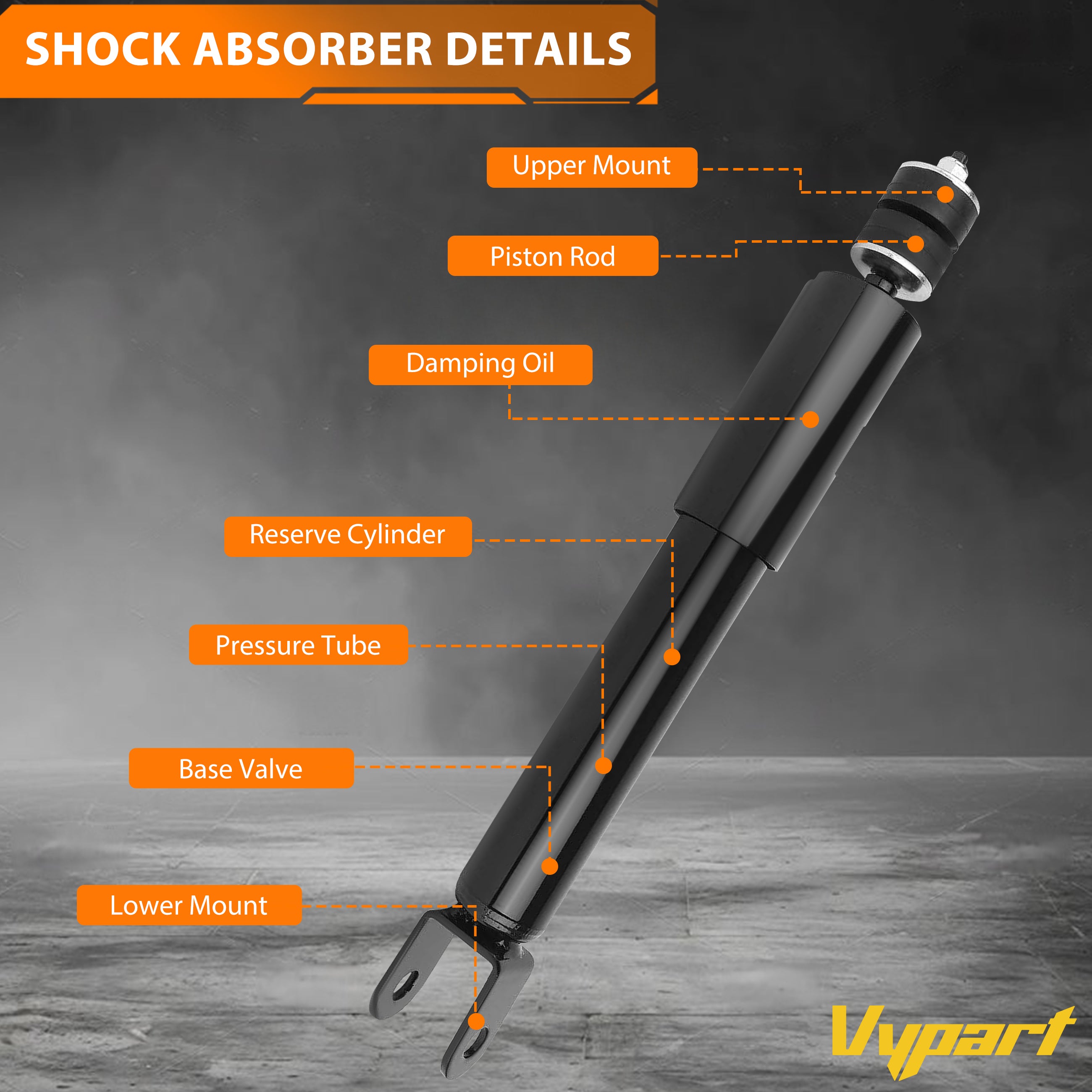 Vypart set of 2pcs 37178 Front Struts Shock Absorber for Chevy Tahoe Suburban 1500 GMC Yukon XL 1500 year 2000-2006