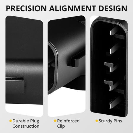 Precision alignment design of 22204-22010 mass air flow sensor showing durable plug construction reinforced clip and sturdy connector pins

