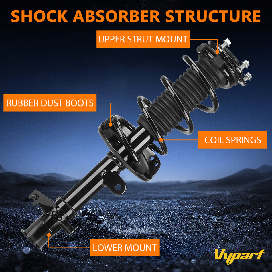 Vypart Front Right Side Shocks/Struts Replacement Complete Shock Absorber 272491/1333365R with Spring Assembly fit for Honda CR-V 2007-2014