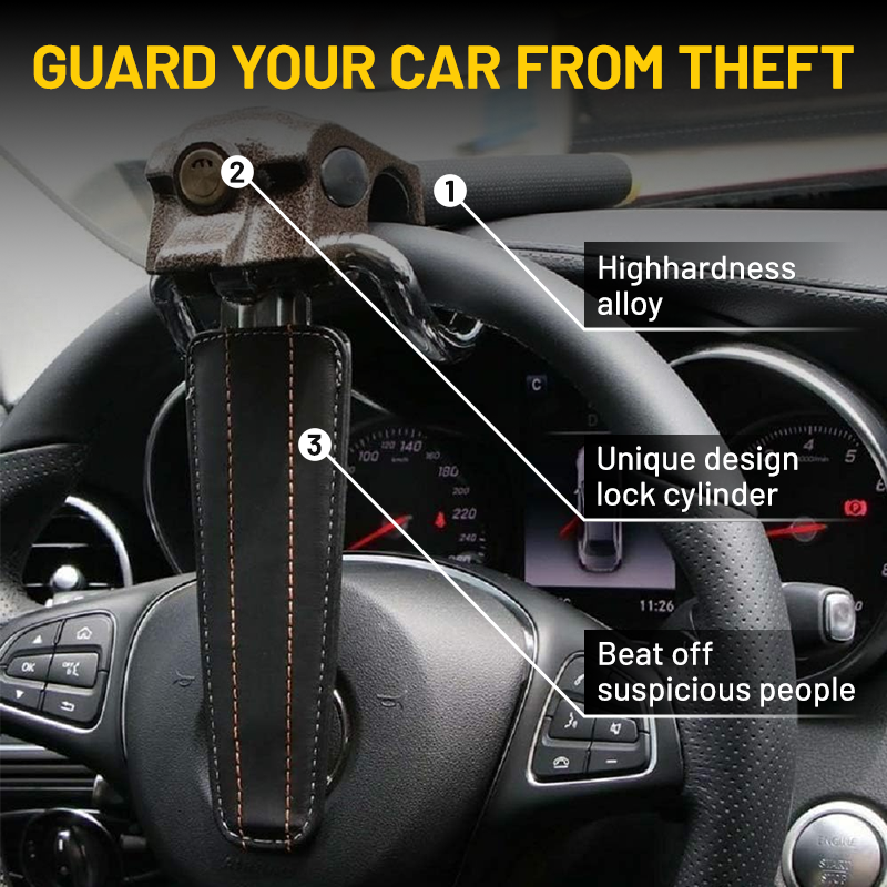 Vypart Vehicle Car Anti Theft with 3 Keys Foldable Steering Wheel Security Lock