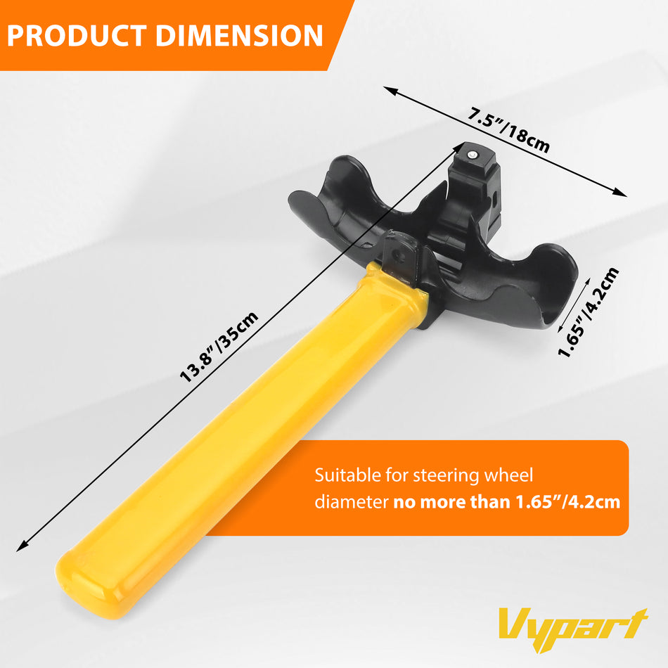 Vypart 1 PC Universal Anti-Theft Vehicle Security Rotary Steering Wheel Lock Security Car Safety Fits All Car