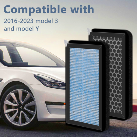 Vypart cabin air filter with activated carbon - quick and easy install, perfect fit for Tesla Model 3/Y 2016-2024, keeps air fresh and clean