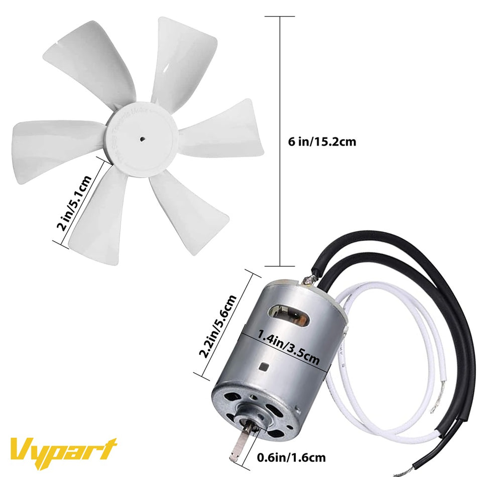 Vypart 6 inch rv vent fan with 12v motor bathroom exhaust fan for air circulating