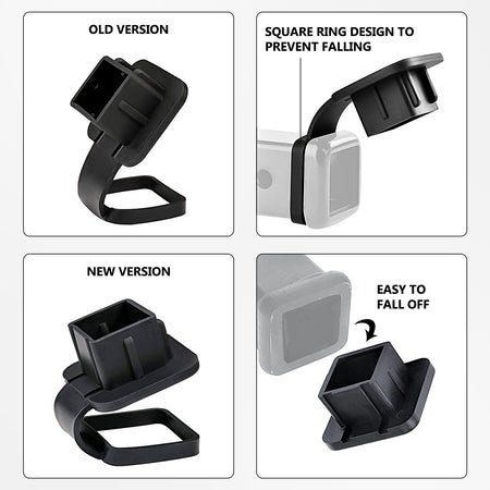 Vypart 2 inch hitch plug insert with premium black soft rubber simply push in design with ribs for heavy duty protection