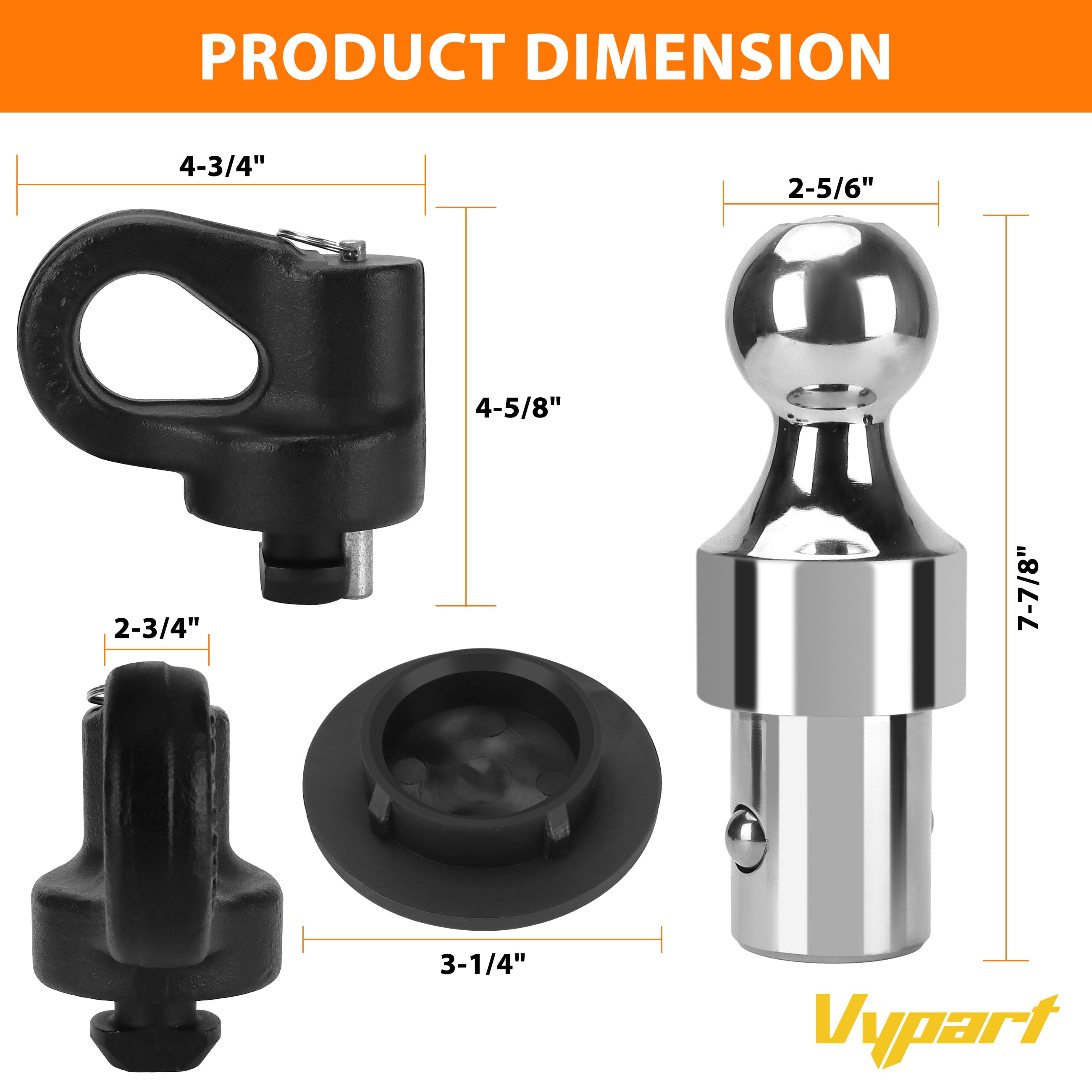 Vypart 60692 Gooseneck Hitch Kit 30K, 2-5/16-In Ball, Fits Select Silverado, Sierra 2500, 3500 HD, F-250, F-350, Nissan Titan XD