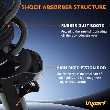 Vypart 272492/1333365L Front Left Struts and Shocks Absorber Complete Assembly Compatible with Honda CR-V 2007-2014