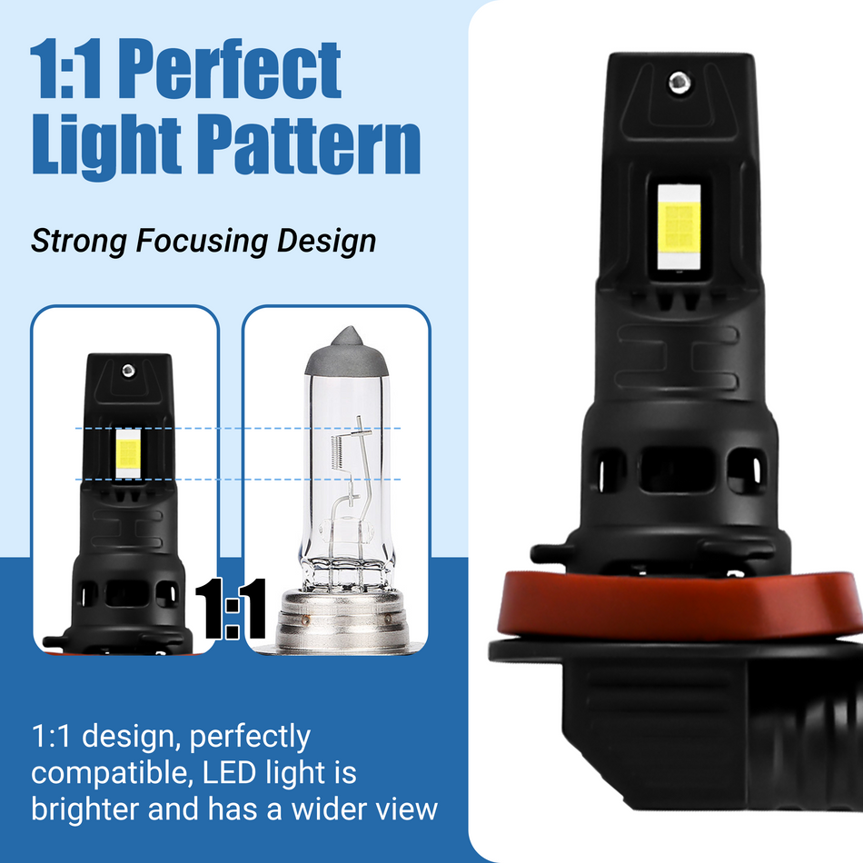 Vypart H11/H9/H8 LED Headlight Bulb Kit High Low Beam Automotive Fog Lights Headlight Bulbs Lifespan Light,2 Pcs