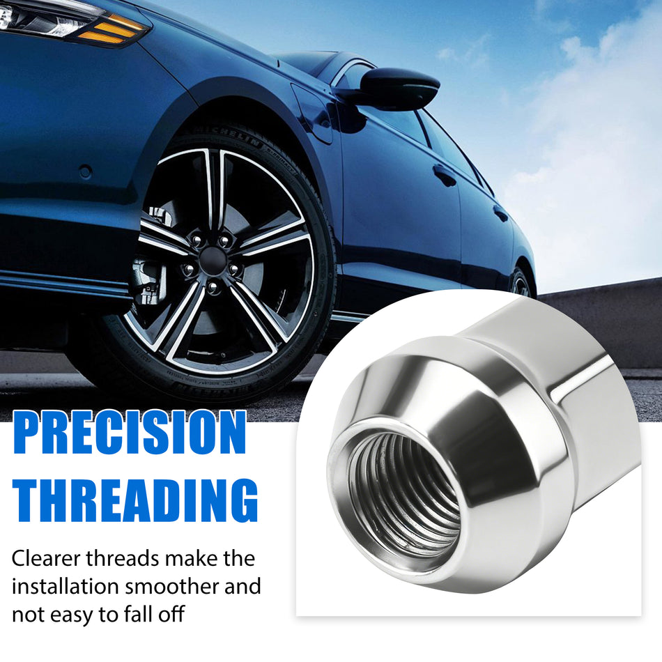 Vypart Wheel Lug Nuts Chrome M14 X 1.5 Chrome Wheel Lug Nuts for Silverado、Tahoe、GMC Sierra、Suburban、Colorado 24 Pcs