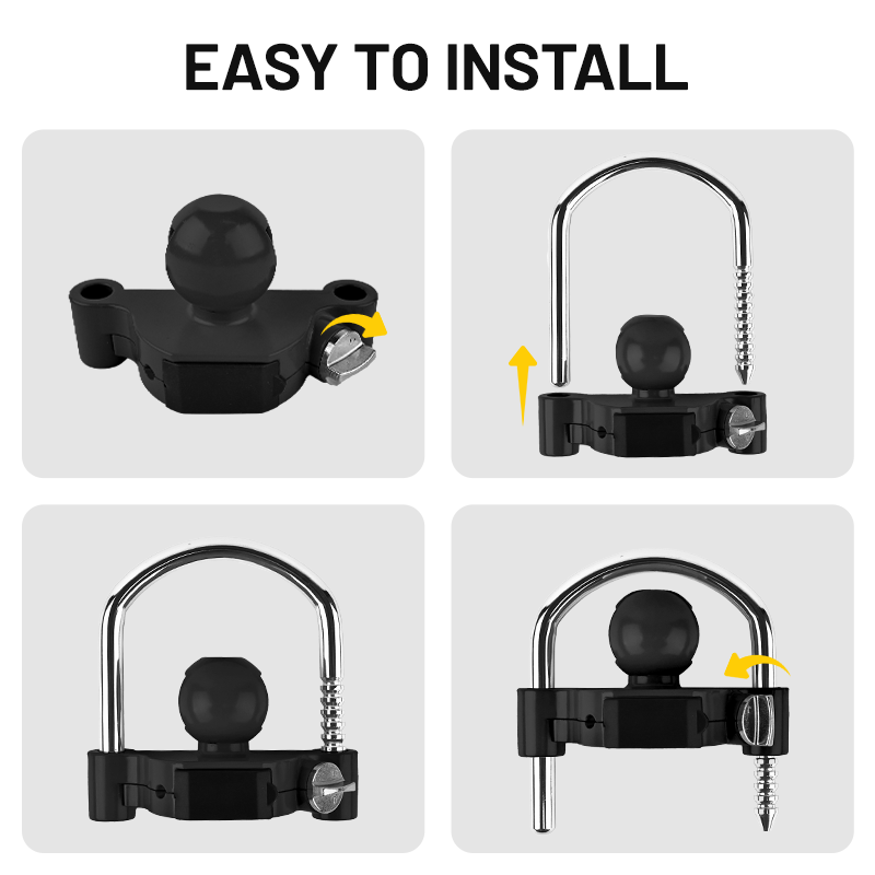 Vypart Black 4-digit heat-resistant powder-coated combination lock for trailer hitch - anti-theft ratchet padlock to ensure secure caravan tow shackle