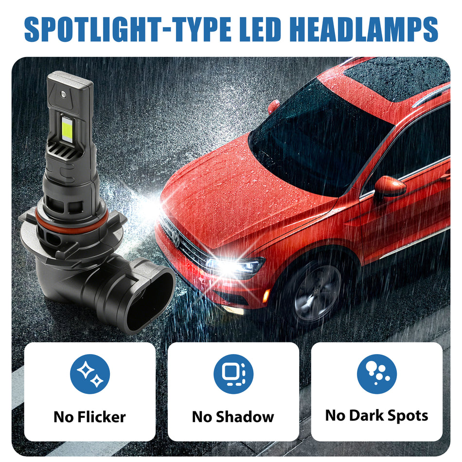 Vypart 9005/HB3 High and Low LED Headlights Beam，100% Brighter Automotive LED Bulbs，2 Pcs