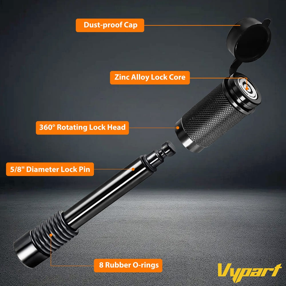Vypart 1 pack Trailer Hitch Receiver Pin Lock 5/8" Diameter 4" Length for Car Truck Boat