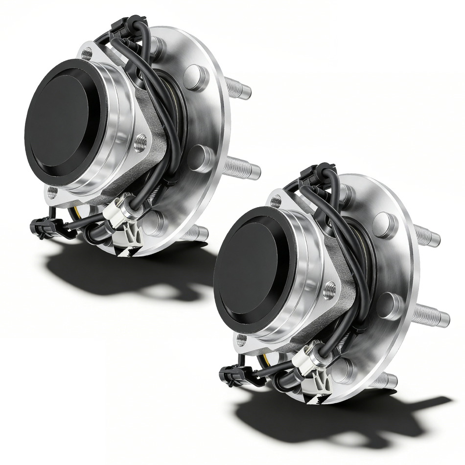 Vypart Front Wheel Hub Assembly for Chevy Silverado 1500 GMC Sierra 2WD | Set of Steel Bearings & ABS Sensor | Meets Safety Standards, Reduces Wobble & Ensures Stability