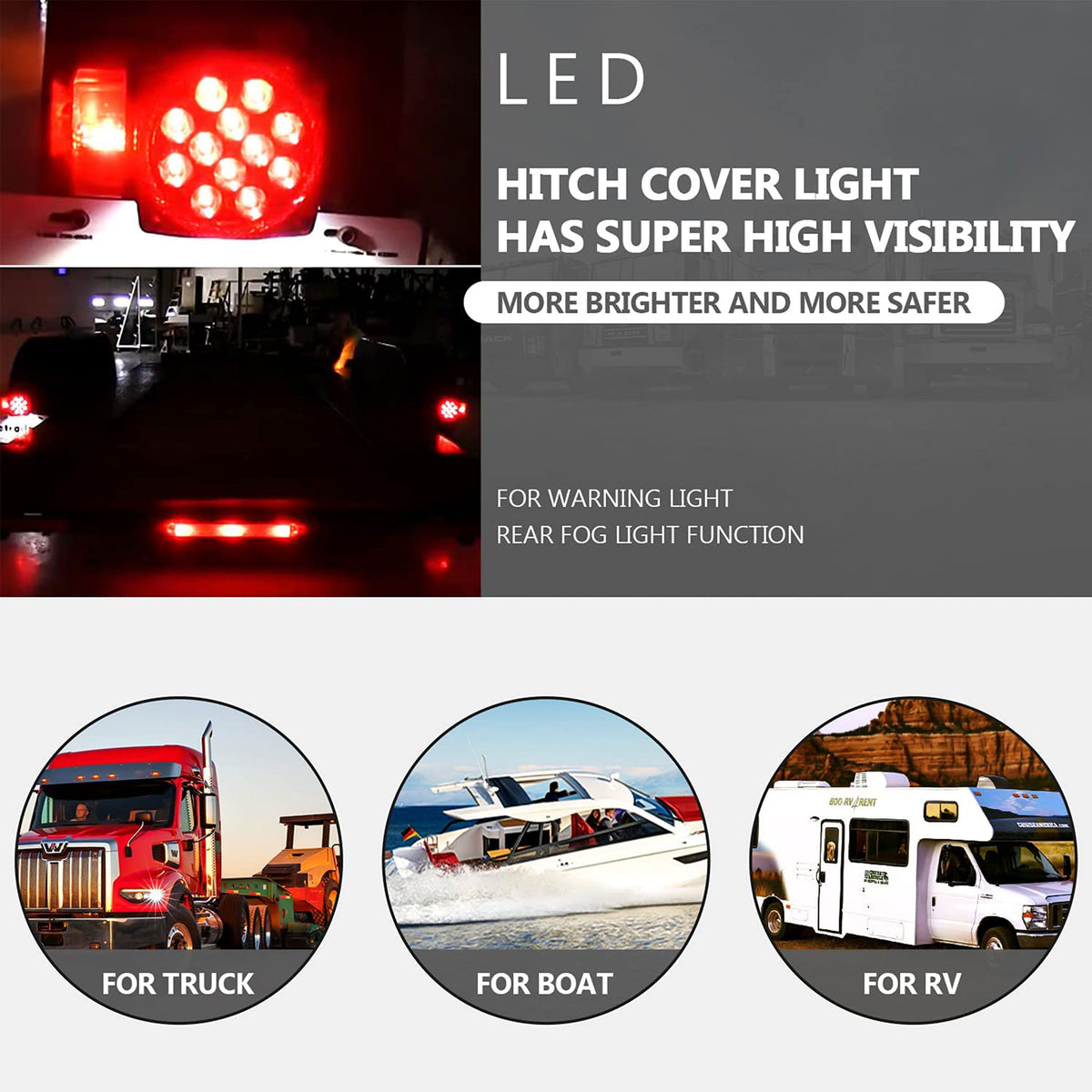 Vypart Trailer Lights, LED Waterproof Tow Lighting Kit with Wiring Harness for Boat Truck Camper RV Snowmobile Caravan