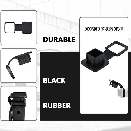 Vypart 2 inch hitch plug insert with premium black soft rubber simply push in design with ribs for heavy duty protection