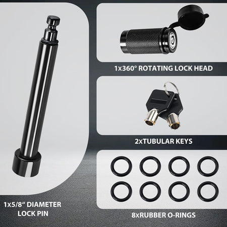 Vypart 1 pack Trailer Hitch Receiver Pin Lock 5/8" Diameter 4" Length for Car Truck Boat