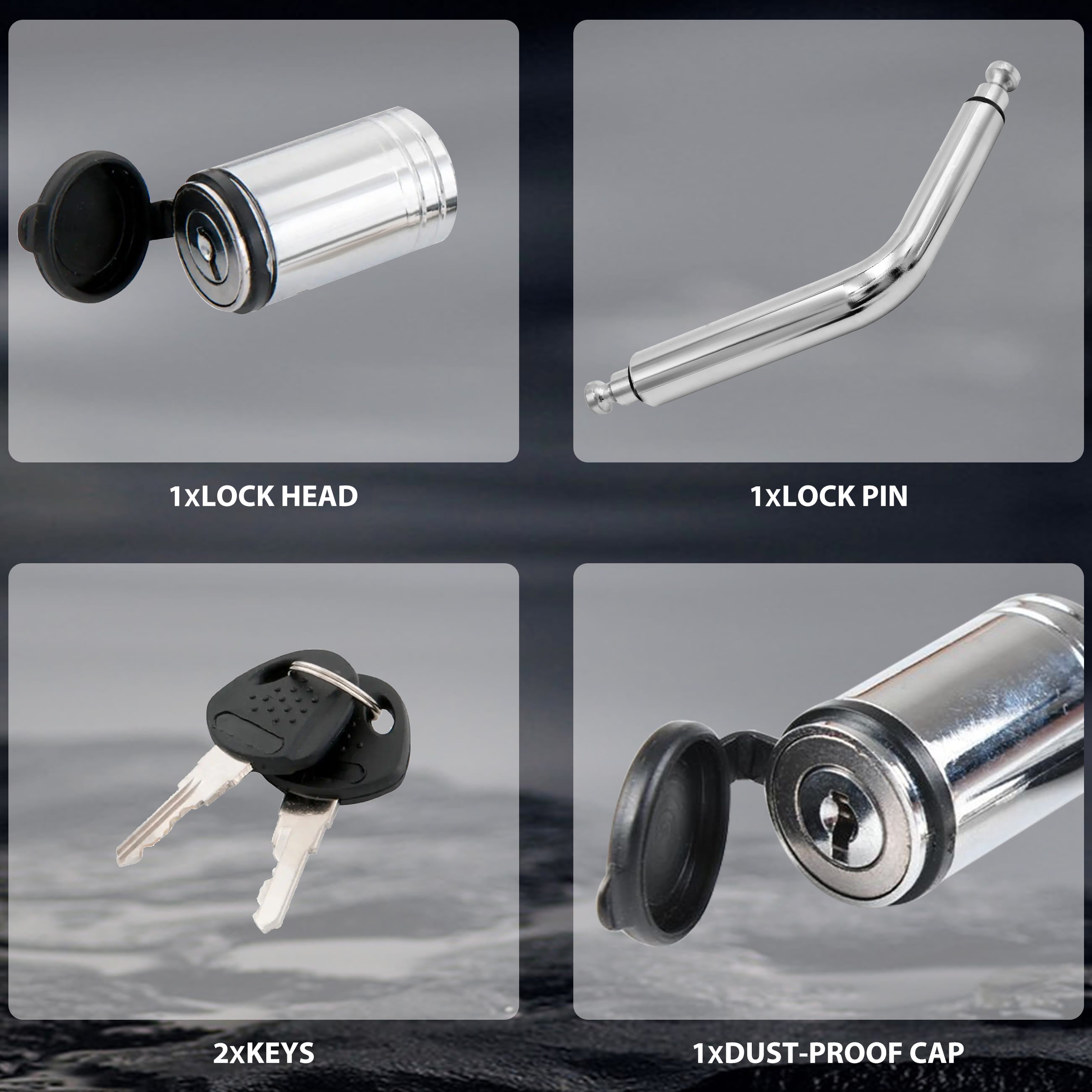 Vypart connector with double-end locking mechanism, with diameters of 1/2 inch and 5/8 inch Trailer Hitch Receiver Coupler Lock