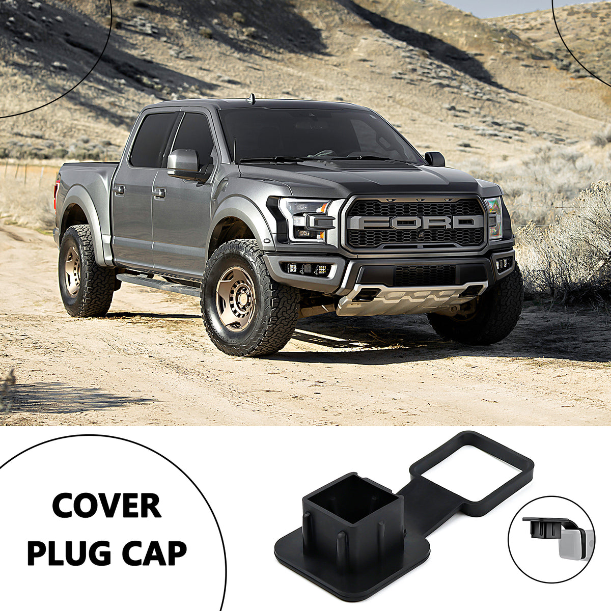 Vypart 2 inch hitch plug insert with premium black soft rubber simply push in design with ribs for heavy duty protection