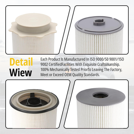 Detail View of 68157291AA and 68436631AA Fuel Filter Kit - ISO 9000/9001/9002 Certified, Meets or Exceeds OEM Quality Standards for 6.7L Cummins