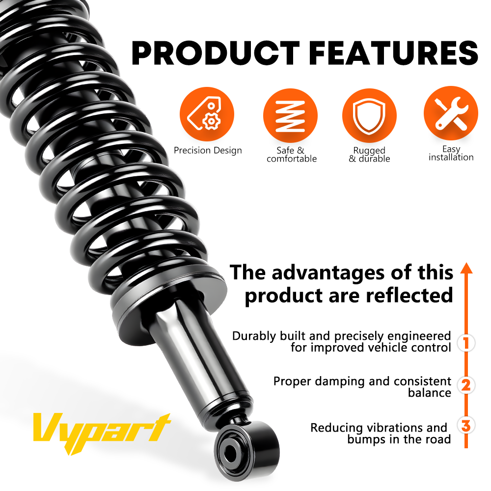 Vypart Complete Front Part Shock Coil Spring Assembly Absorber Set of 2 171347L 171347R fit with Toyota Tundra 2000-2006