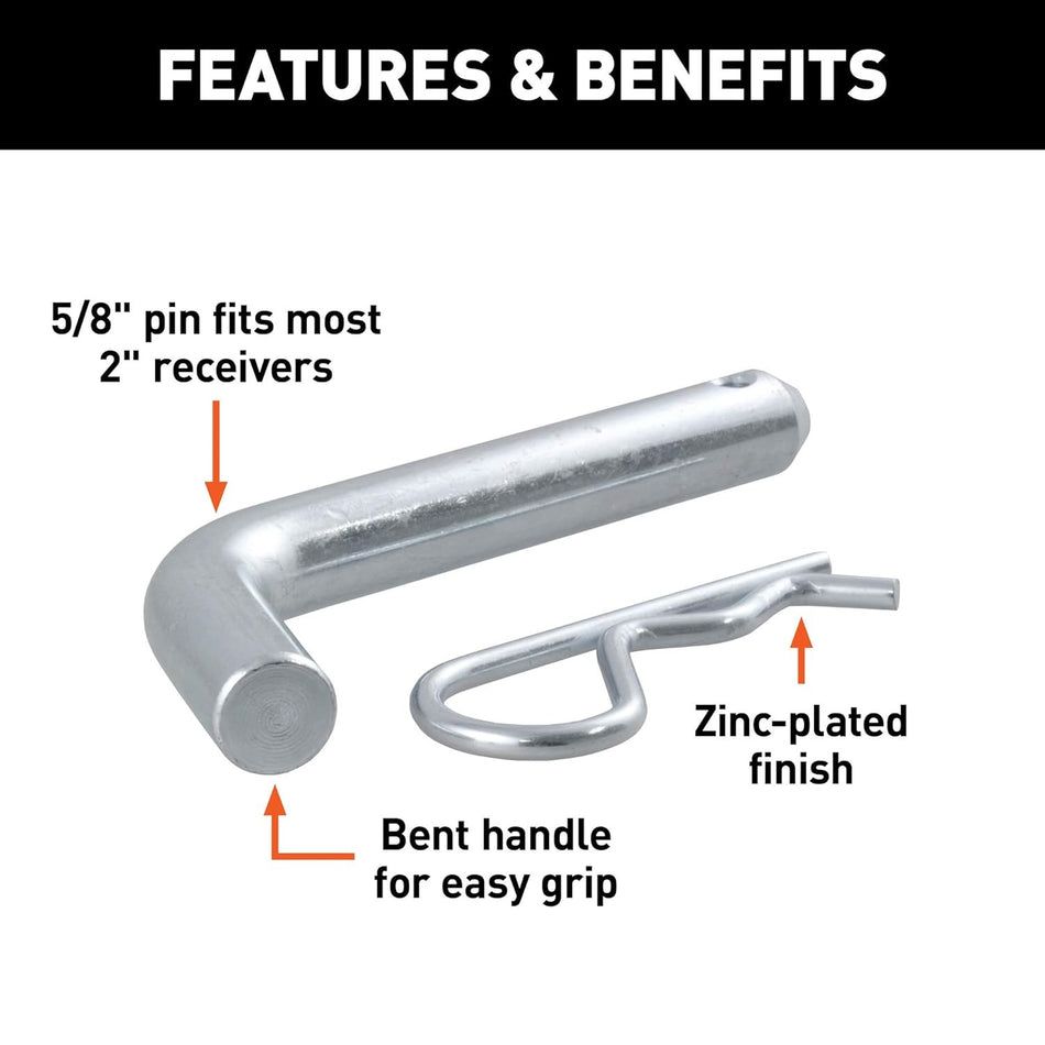 Vypart Stainless Steel Trailer Hitch Lock Pin Kit L-Shaped Lynch Pin with Cotter Pin for Secure Towing