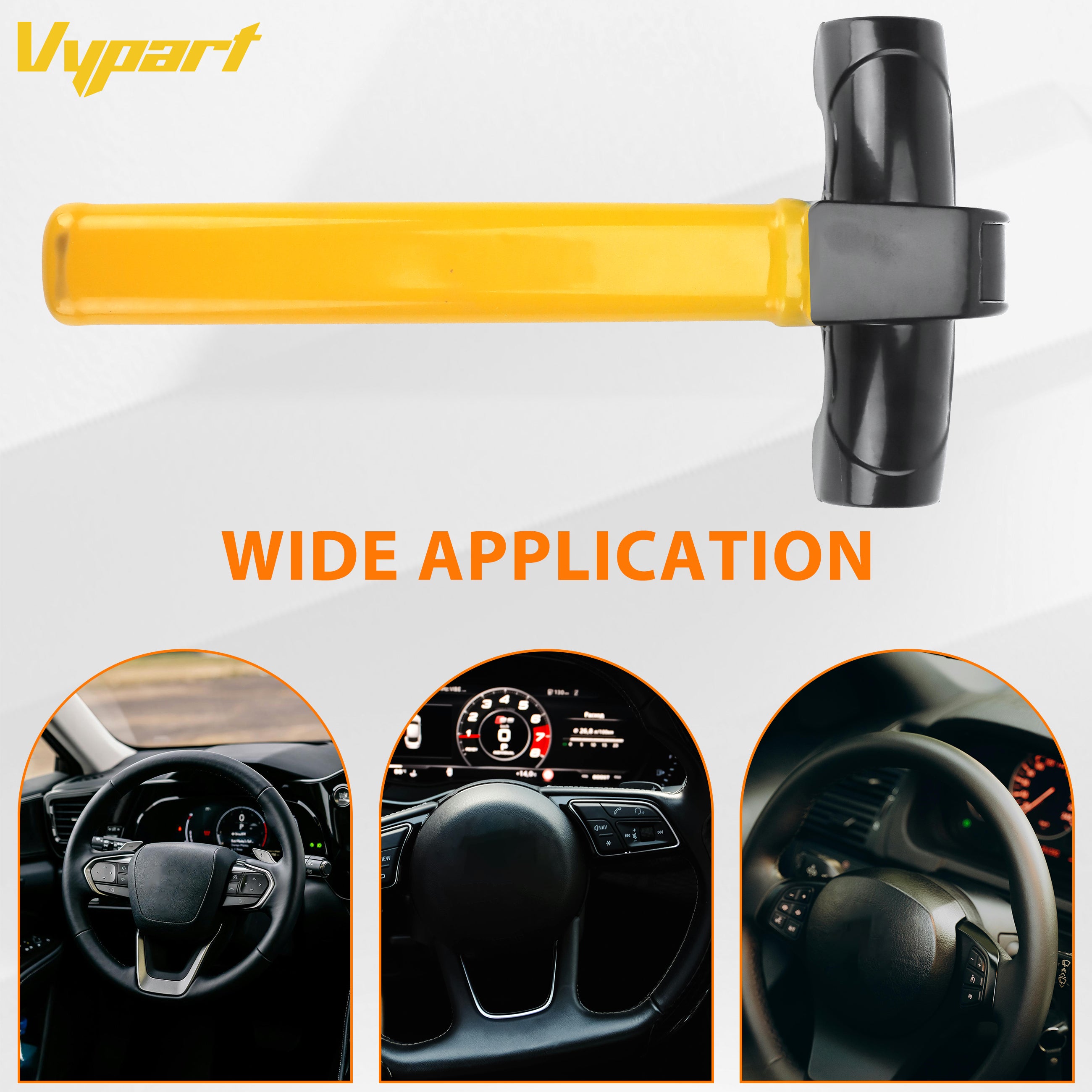 Vypart 1 PC Universal Anti-Theft Vehicle Security Rotary Steering Wheel Lock Security Car Safety Fits All Car