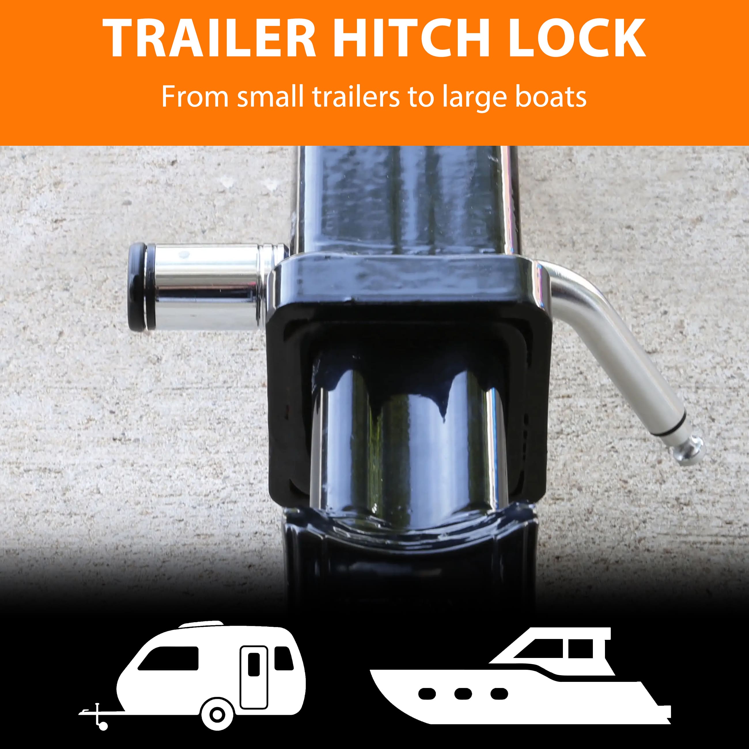Vypart connector with double-end locking mechanism, with diameters of 1/2 inch and 5/8 inch Trailer Hitch Receiver Coupler Lock