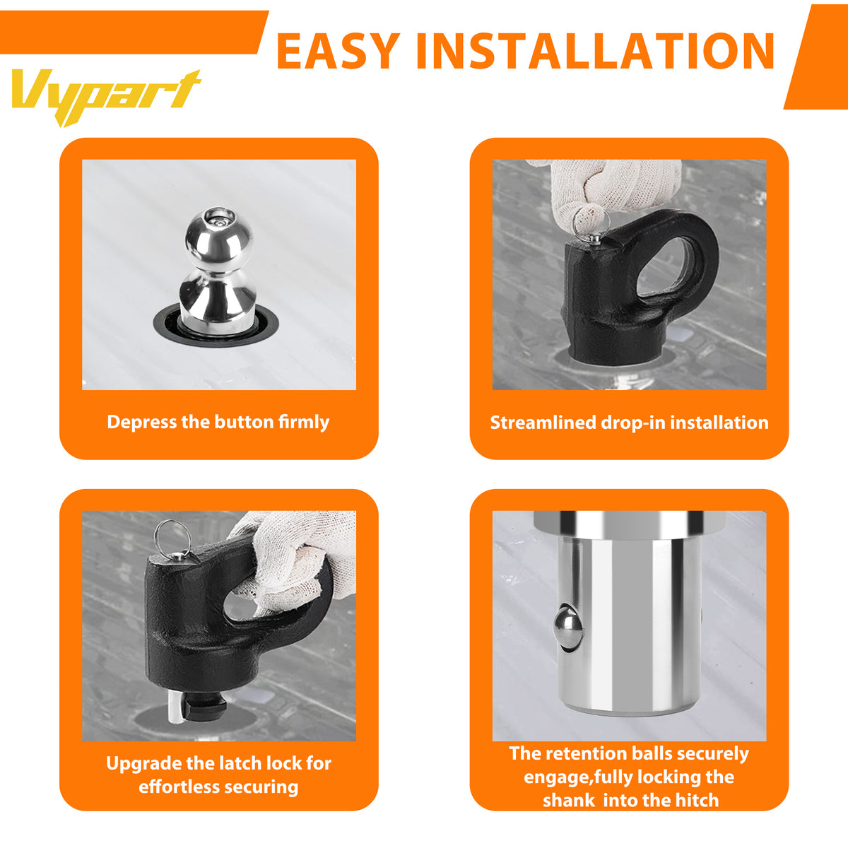 Vypart 60692 Gooseneck Hitch Kit 30K, 2-5/16-In Ball, Fits Select Silverado, Sierra 2500, 3500 HD, F-250, F-350, Nissan Titan XD