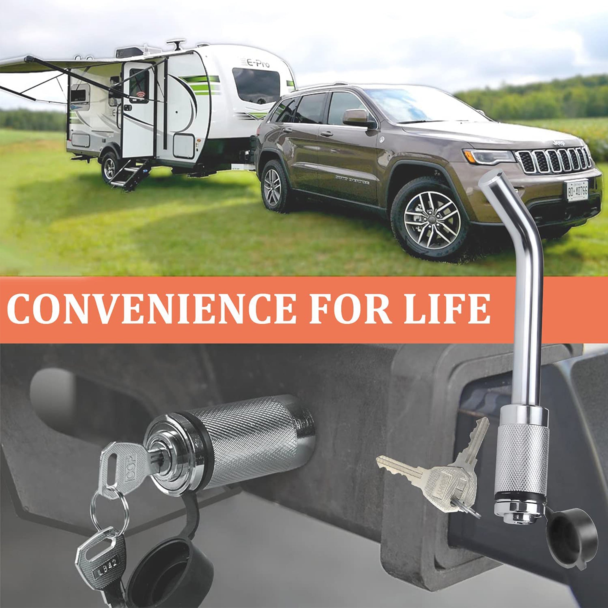 Vypart 5/8" Bent Hitch Pin Lock 3-1/2" Bent Pin a pair for Trailer RV Class III/IV 2 2-1/2" Ideal for Tow Receiver