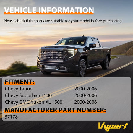 Vypart set of 2pcs 37178 Front Struts Shock Absorber for Chevy Tahoe Suburban 1500 GMC Yukon XL 1500 year 2000-2006