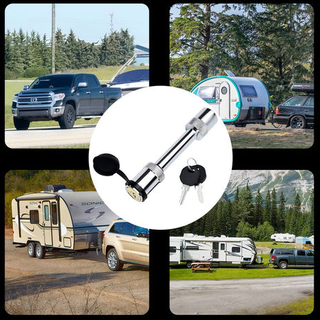 Vypart Bone Style Locking 5/8" Trailer Hitch Pin Assembly with 2 keys for Trailer Yachts