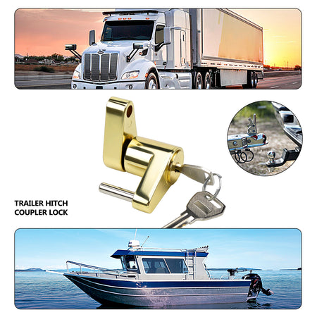 Vypart coupler lock with 1/4-inch pin - easy to use trailer lock for latch-type couplers up to 3/4 inches, made of zinc alloy