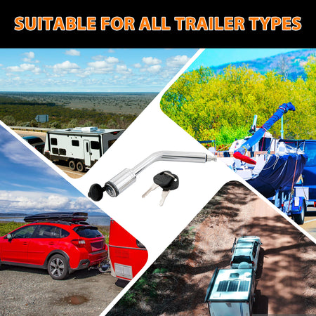 Vypart connector with double-end locking mechanism, with diameters of 1/2 inch and 5/8 inch Trailer Hitch Receiver Coupler Lock