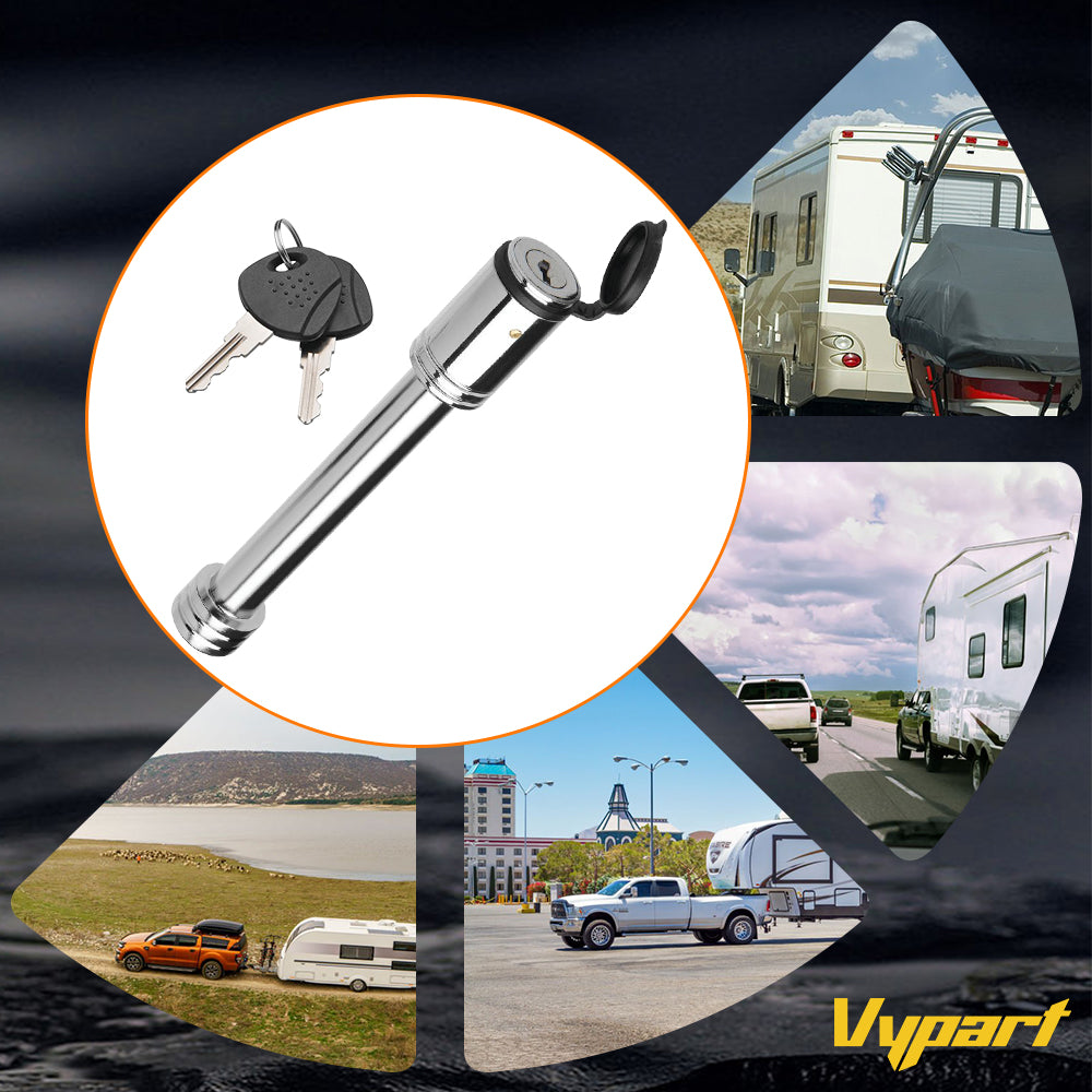 Vypart cheap hitch pin lock with cap weather-resistant 5/8" security lock pin adapter for car, truck, and trailer